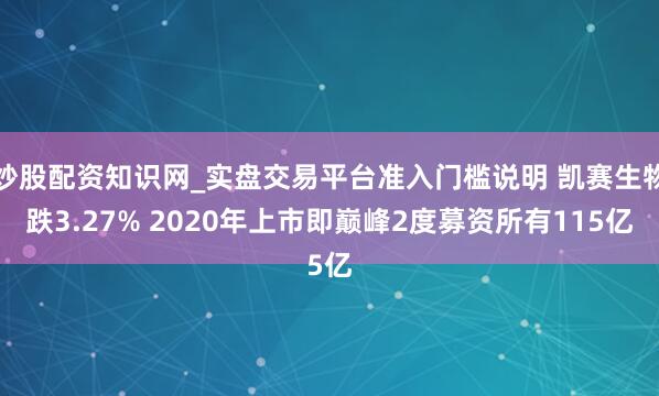 炒股配资知识网_实盘交易平台准入门槛说明 凯赛生物跌3.27% 2020年上市即巅峰2度募资所有115亿